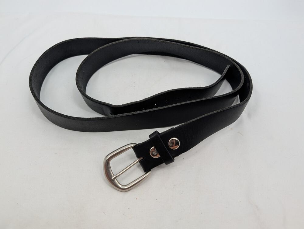 Marc Wolf LTD Black Belt Genuine Top Chain Leather Made in America Mens Size 62